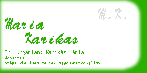 maria karikas business card